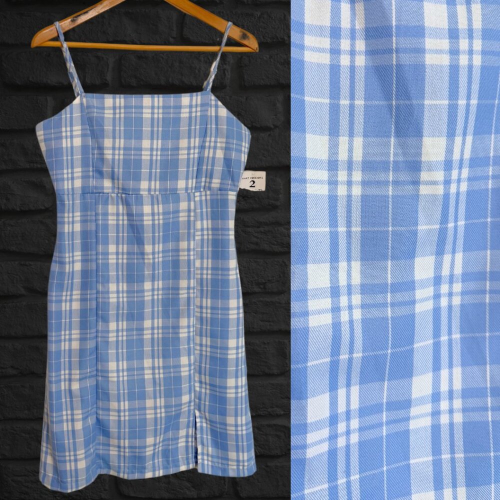 NWT Vintage Y2k Plaid Dress Spaghetti Strap Kids Size 16 by Rare Editions